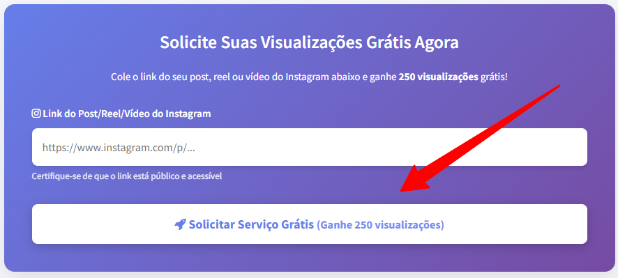 Como ganhar visualizações no reels do instagram grátis - Passo 2: Clique em solicitar